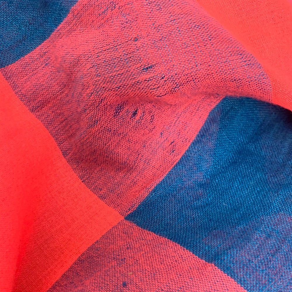 MARC By Marc Jacobs Stacey Gingham Scarf Blue/Pink - Picture 15 of 15